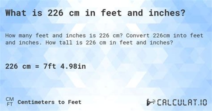 Convert 226 Centimeters To Feet: Quick And Easy Guide