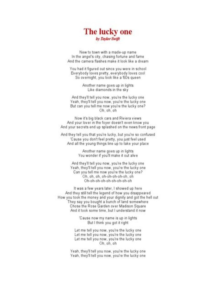 The Journey Behind "The Lucky One" Lyrics